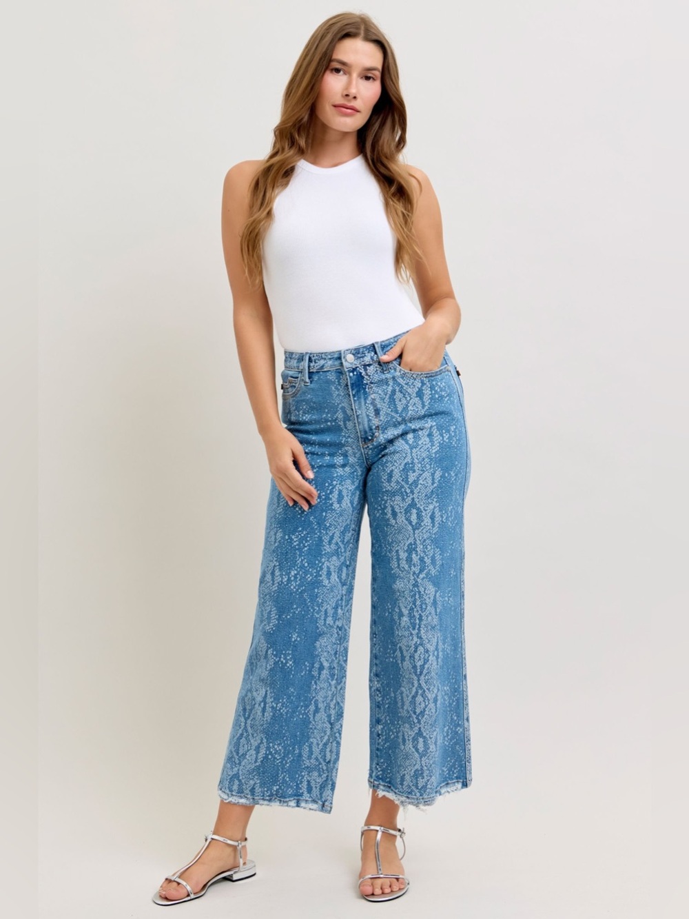 Judy Blue HW “Claudia” Ankle Wide Jeans